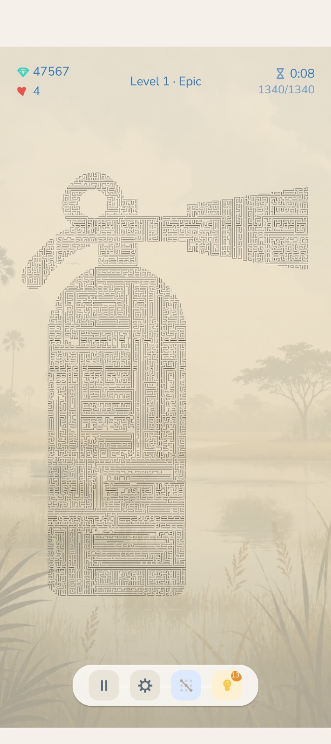Epic mode gameplay, showing thousands of arrows arranged into a large recognisable shape